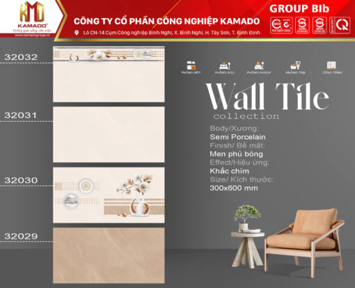 Gạch ốp tường 300x600